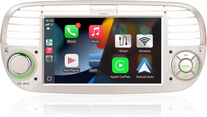 Autoradio Fiat 500 – Multimedia Speler – Auto Stereo – Navigatie Systeem – DAB Radio – Carplay & Android Auto – Bluetooth 5.0 – IPS Display