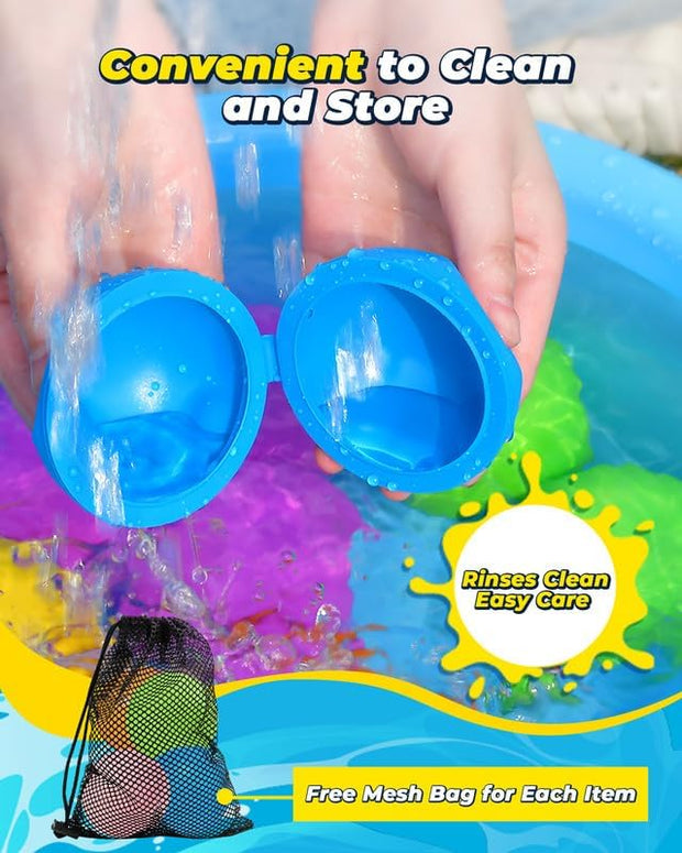Waterballonnen - Zomerspeelgoed - Waterspeelgoed - Waterbombs - 20 Stuks - Herbruikbare - Navulbare Waterbom - Spatballen - met Snelvulling - Zelfdichtend - voor Buitenactiviteiten