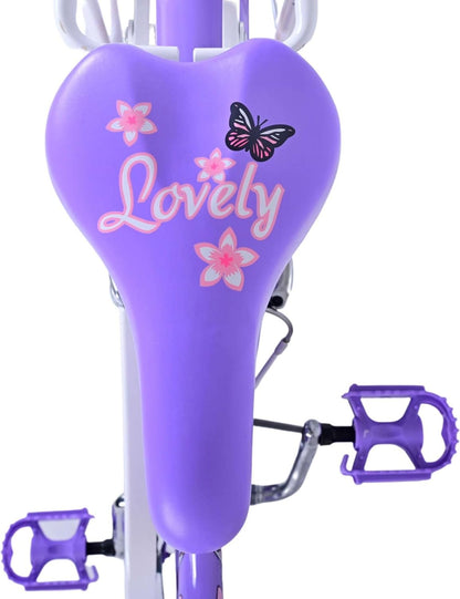 Meisjesfiets voor 6-8 jaar, 20 inch, met mand en bagagedrager, Lovely Fuchsia