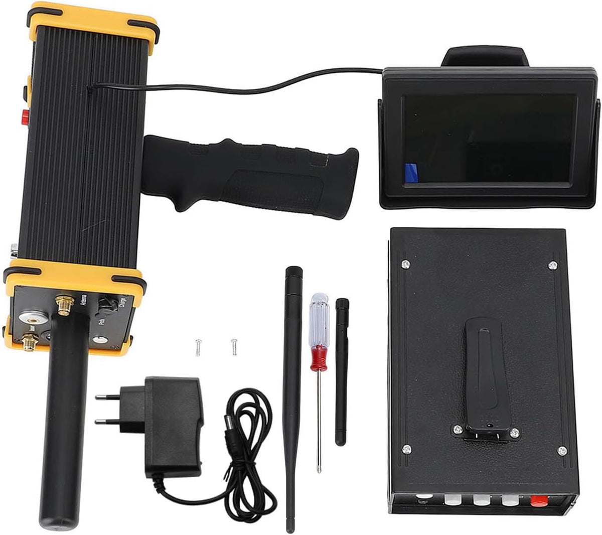 Ciciglow Draagbare metaaldetector, zeer nauwkeurige, goud- en zilverdetector met scherm voor metaaldetectie (EU-stekker 100-240 V)