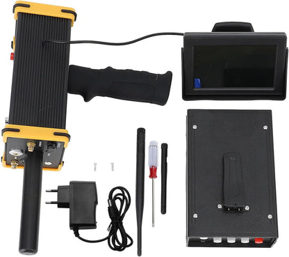 Ciciglow Draagbare metaaldetector, zeer nauwkeurige, goud- en zilverdetector met scherm voor metaaldetectie (EU-stekker 100-240 V)