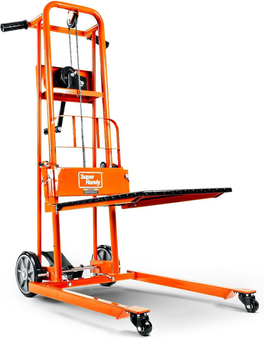 Materiaalhefstapelaar – Hefstapelaar – Steekwagen – Transportwagen – Hefwagen – Handmatige Lier – Tot 159 Kg, Hefhoogte 1000 Mm