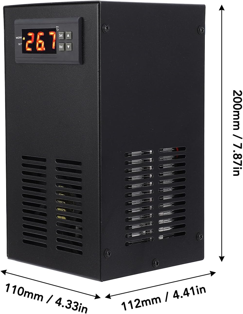 Aquarium Waterkoeler EU Stekker – Aquariumkoeler, Waterkoeler, Chiller, Koelmachine – Voor Tot 35L – 120W Vermogen, Digitaal Display