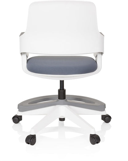 hjh OFFICE 640510 Kid Flex kinder- en tienerstoel van stof, grijs, meegroeiende draaistoel, voetensteun en rugleuning in hoogte verstelbaar