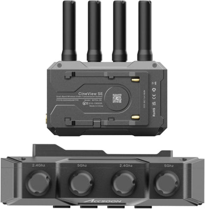 Accsoon CineView SE Wireless Transmitter Receiver System SDI & HDMI Dualband-technologie 2,4 GHz 5 GHz 1200 ft/50 ms HD camerabesturing iOS Android voor Tik-Tok YouTube Live Streaming.