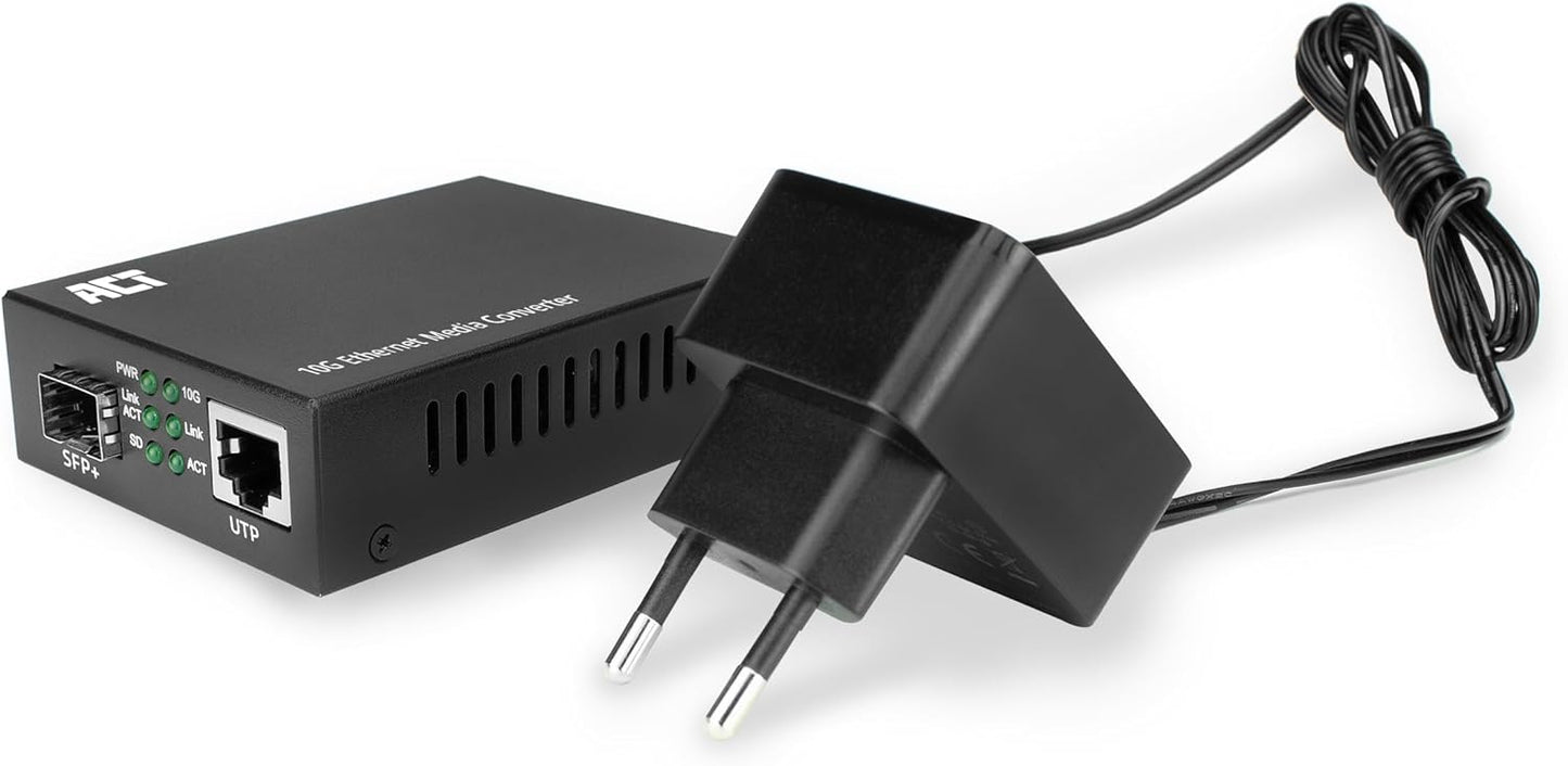 ACT 10G Ethernet Media Converter Glasvezel, voldoet aan de standaard 802.3ab, Multi Mode, Single Mode SFP+ - AC4455