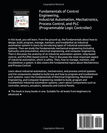 Fundamentals of Control Engineering, Industrial Automation, Mechatronics, Process Control, and PLC (Programmable Logic Controller)