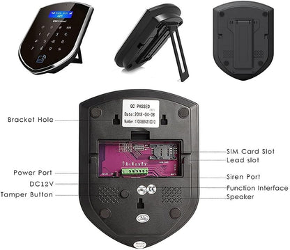 Wolf-Guard WM2GR-P WiFi en GSM 433 MHz veiligheidsalarmsysteem met huisdiervriendelijke bewegingsmelder, batterij-arme deurdeursensor, RFID-tag