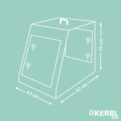 Kerbl Schuin hondenkooi voor honden, inklapbaar, 2 deuren, 92 x 63 x 74 cm, zwart