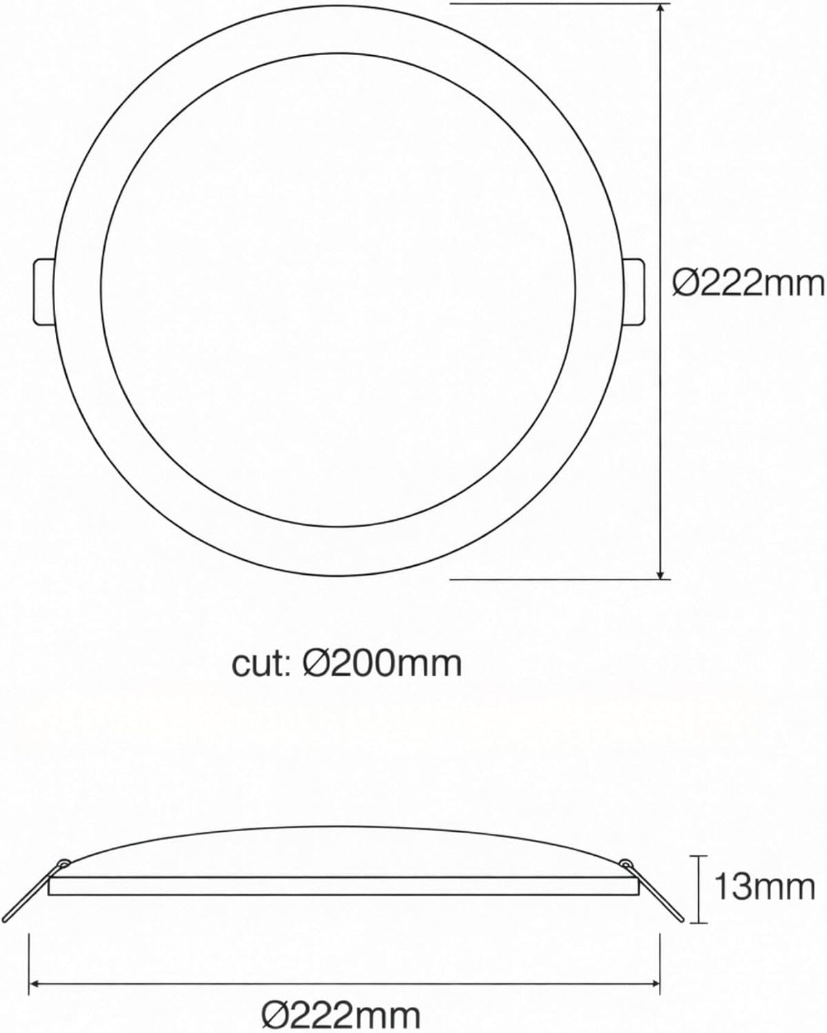 JANDEI - Set van 20 18W LED inbouw plafondlampen, downlights rond, plat, met mat witte aluminium ring, driver inbegrepen, warm wit licht 3000K