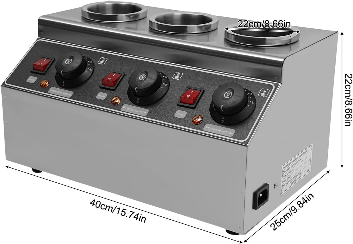Sauswarmer – Sausverwarmer – Sauzenverwarmer – Elektrische Sausverwarmer – Warmer Voor Sauzen – 240W Vermogen – 3 Flessen Van 680 ml Roestvrij Staal