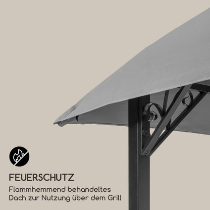 Blumfeldt Steakhouse al Sur Pavilion grilldak, afmeting: 244x260x152cm (BxHxD), regen- / zonwerend dak: polyester 160g waterafstotend/vlamvertragend, frame: 4x4cm gepoedercoat staal, donkergrijs