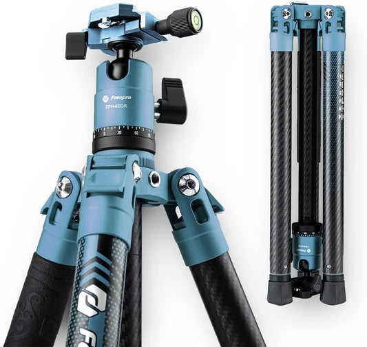 Fotopro 60 Inch Koolstofvezel Camera Statief met 360 Ball Head 1/4 Quick Release Plaat Lichtgewicht Professioneel Statief voor DSLR Opvouwbare Maat 360 Inch Max Laadt 10 kg