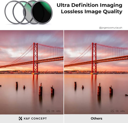 K&F CONCEPT 72mm Magnetisch Lensfilterset - UV CPL ND1000 Magnetische Adapterring Optisch Glas Camera Filter Pouch Quick Swap Systeem (Nano-X Serie)