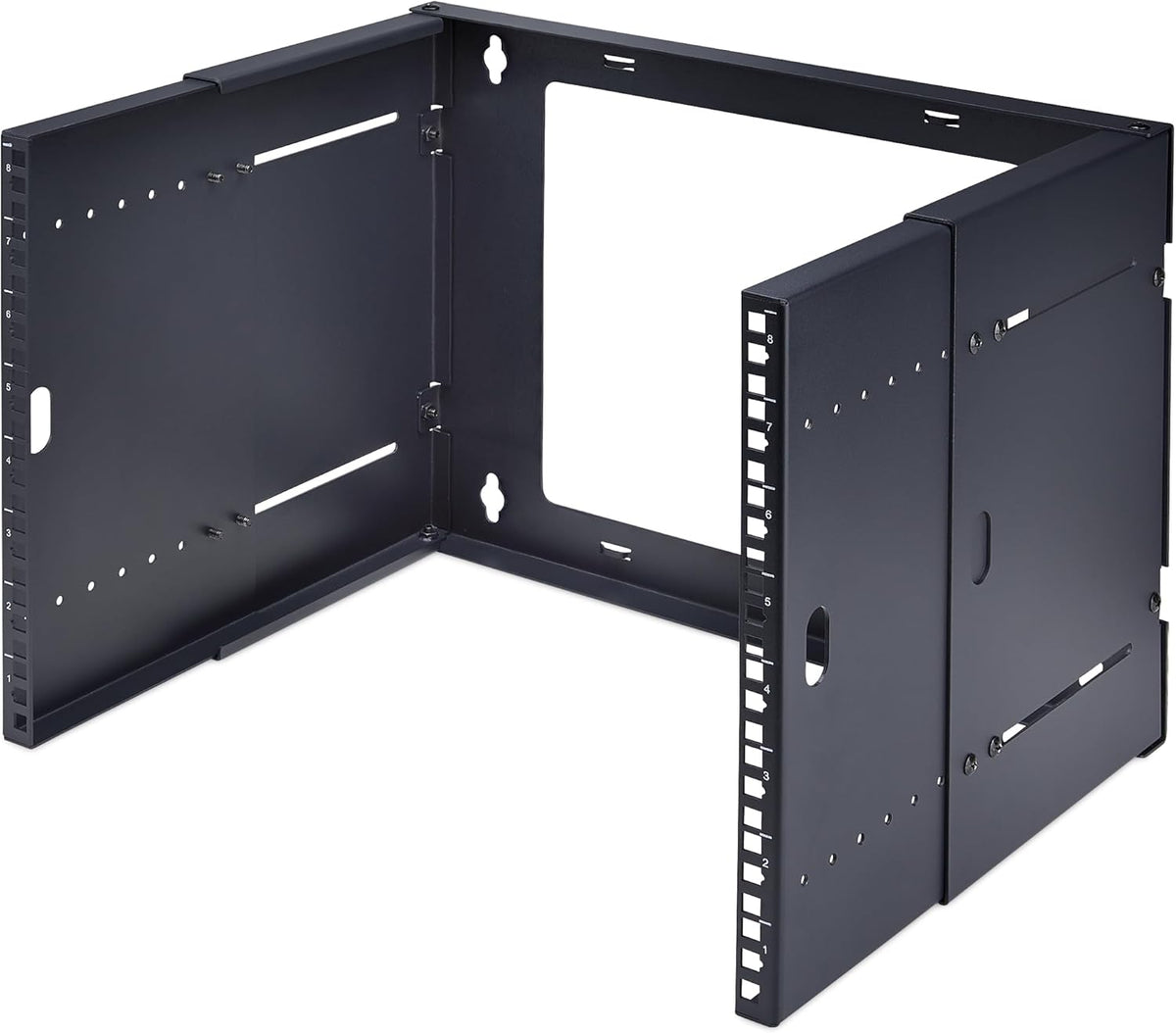8U wandmonteerbaar serverrack – 19 inch rack – netwerkrek – serverrek – open frame rack – Verstelbare diepte 24,5 tot 39,7 cm – Draagvermogen tot 40 kg