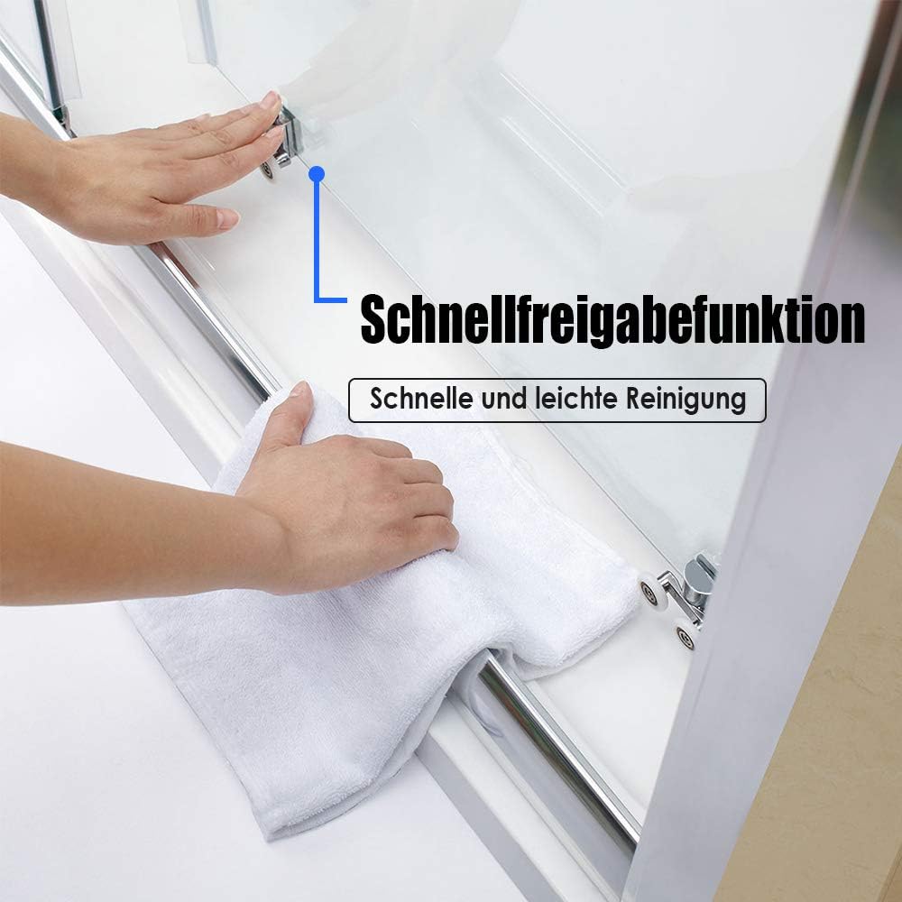Douchecabine – Hoekdouche – Douchewand – Douchecabine Schuifdeur – Glazen Douchewand – 100x100 cm – 5 mm Gehard Veiligheidsglas