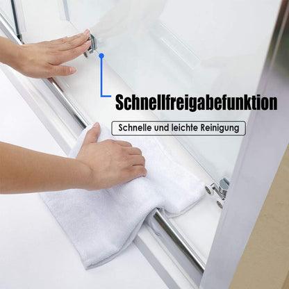 Douchecabine – Douchewand – Hoekdouche – Douchecabine Hoek – Douchehoek – Verstelbaar Frame – 5 mm Gehard Veiligheidsglas 90x70x195 cm