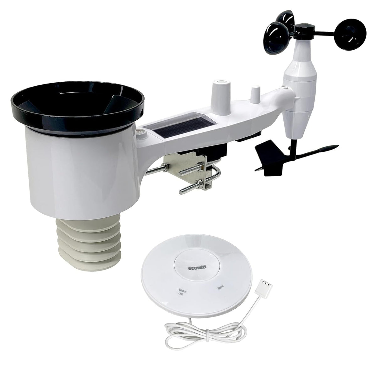 ECOWITT Weerstations Array, 7-in-1 draadloos weerstation met buitensensor WS69, met 3-in-1 wifi/bekabelde hub-gateway GW2000, nauwkeurige weersvoorspellingsgegevens voor huis tuin 868 MHz