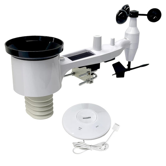 ECOWITT Weerstations Array, 7-in-1 draadloos weerstation met buitensensor WS69, met 3-in-1 wifi/bekabelde hub-gateway GW2000, nauwkeurige weersvoorspellingsgegevens voor huis tuin 868 MHz