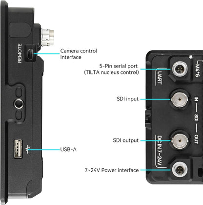 Portkeys BM5IV camera monitor 5,5 inch 2000nit camera control monitor 4K HDMI in/out SDI ondersteuning, kabelbesturing voor A7III A7IV A7SIII FX3 ZV-1 EOS R5 R6 C300 C200 GH6 S5, aluminium behuizing
