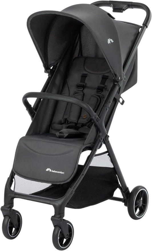 Bebeconfort Azur, Compacte Kinderwagen, 0-3 jaar (15 kg), Lichtgewicht Kinderwagen, Automatisch Inklappen met één Hand, Naadloos Verstelbaar Naar Vlakke Ligstand, Grote Mand, Mineral Graphite