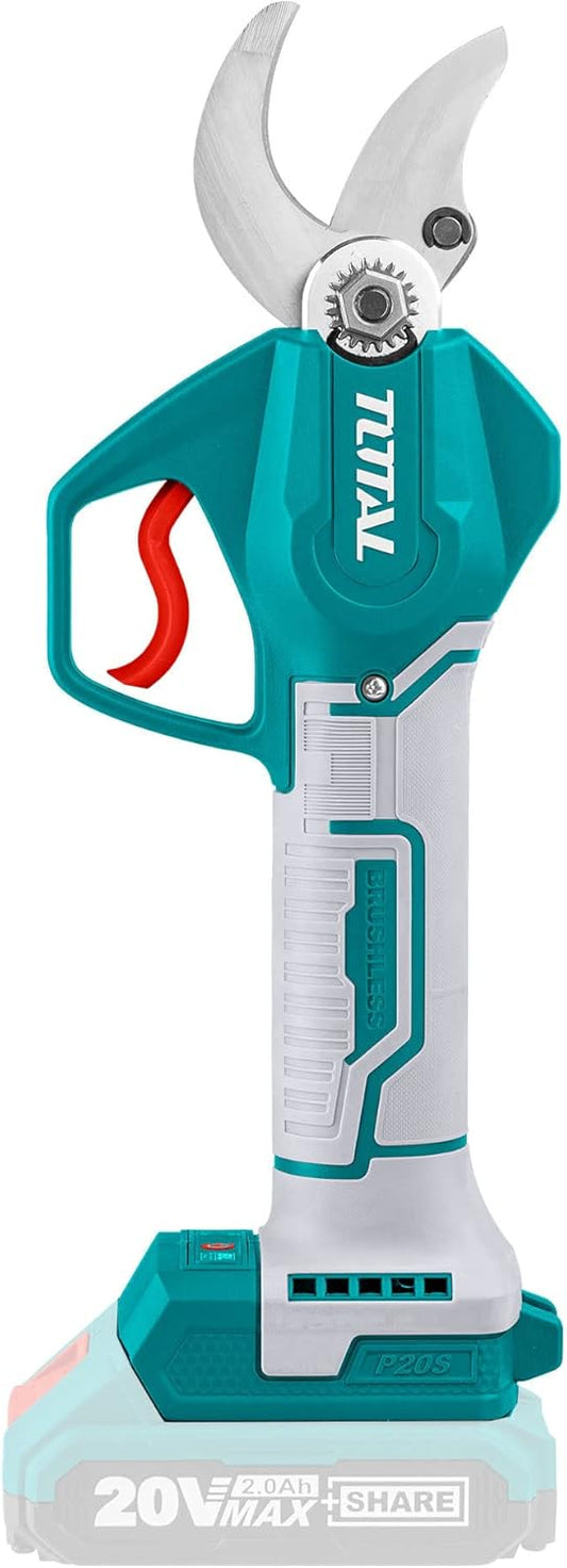 TOTAL - P20S 20V Draadloze Elektrische Snoeischaar - Heggenschaar en Boomtrimmer - Ideaal voor Tuinen - Maximale Snijcapaciteit: 30 mm - Borstelloze Motor - Accu Niet Inbegrepen
