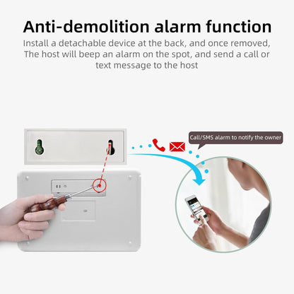 WIFI + GSM Home Security alarmsysteemkit DIY met PIR-detector, afstandsbedieningen, deur-/raamsensor compatibel met Alexa, geen maandelijkse kosten