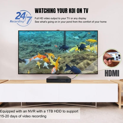 Onderwater camerasysteem – Beveiligingscamera – CCTV camera – Duikcamera – Viscamera – 5MP Full HD – IP68 Waterdicht – 1TB Harde Schijf – Nachtzicht – 32ft Kabel