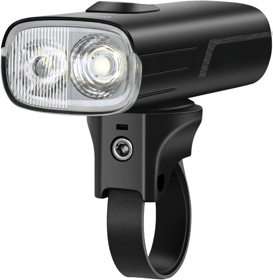 Fietslamp - Fietslicht - Dual Fietsverlichting - Draadloze Fietskoplamp - 2000Lm - 170m Lichtsterkte - LED - IPX6 Waterdichte - met Spotlight Intelligente - Lichtsensor - Schoksensor - Type-C Opladen - 6700 mAh - 4.9 x 3.2 x 9.9 cm - Zwart