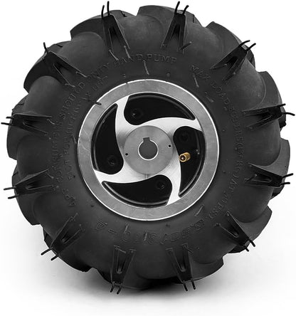 Dual Drive Motor Wiel Kit voor Elektrisch Landbouwgereedschap, Tiller, Tuin Farm, Hand Cart, L-sneller, 10 Inch Band, 24V, 500W (landbouwset E, Max Snelheid 6 km/u)