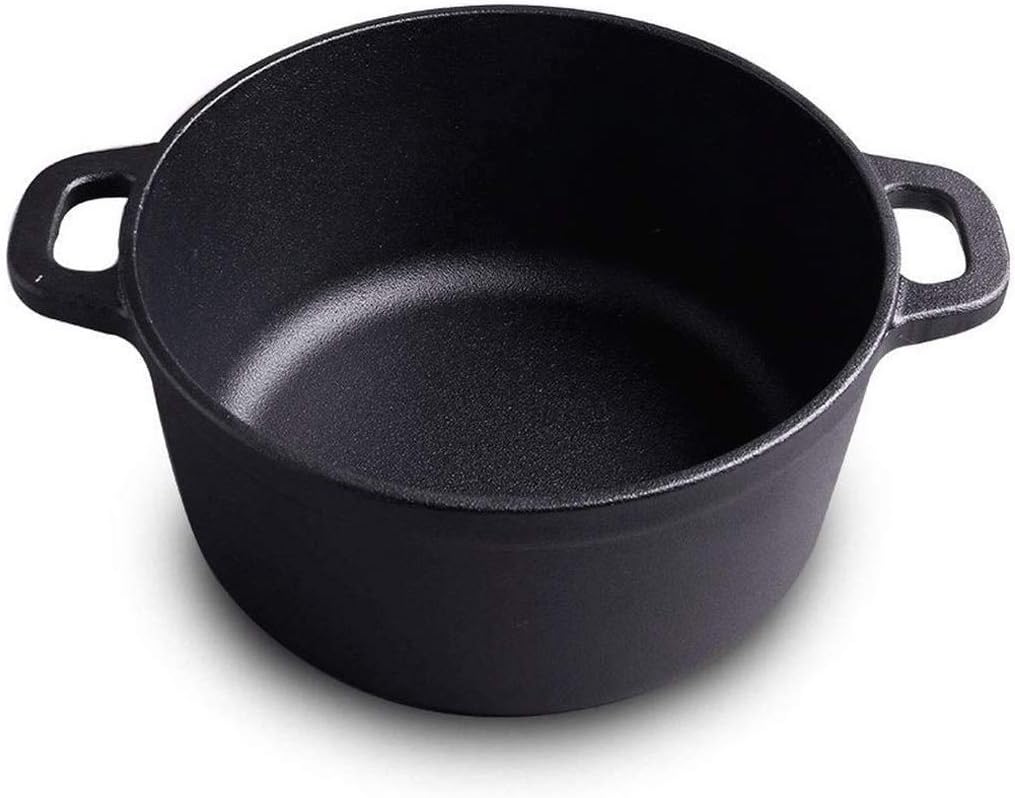 Double Handle Cast Iron Pan, Multi-Purpose Saucepan, Dishwasher Safe Non-Stick Pan Wok - QUORE