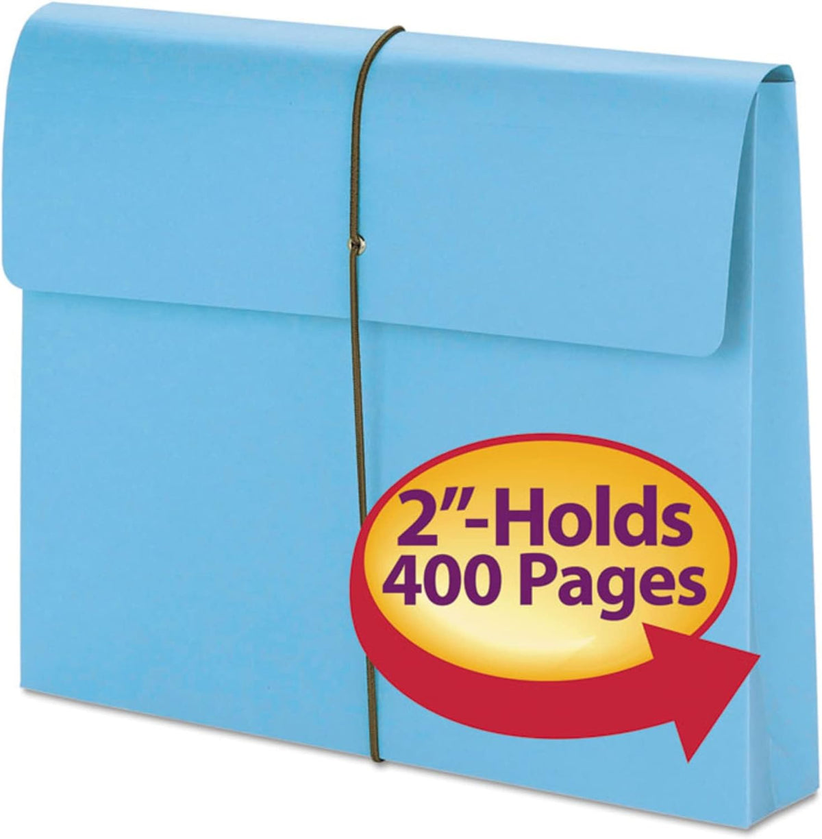 Smead Gekleurde uitbreidende File Wallet met flap en koordsluiting, 2 inch uitbreiding, lettergrootte, blauw, 10 per doos (77203)