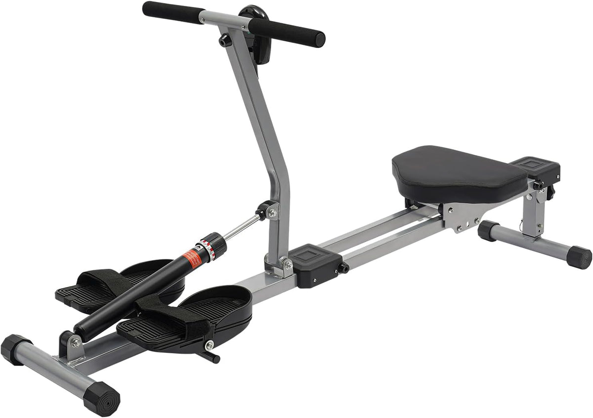 Home Rowing Machine, Foldable Multifunctional Sports Equipment for Cardio and Strength Training, with 12 Resistance Levels and LCD Monitor, Maximum Load 120 kg - QUORE