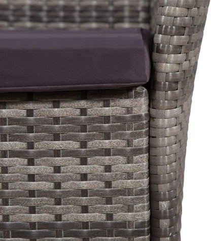 Tidyard Table and Chairs Garden Set with Chairs, Dining Set for Garden, Patio, Bistro Furniture Set, with 2 Cushions, Removable Cushions, Modern Style, Grey - QUORE