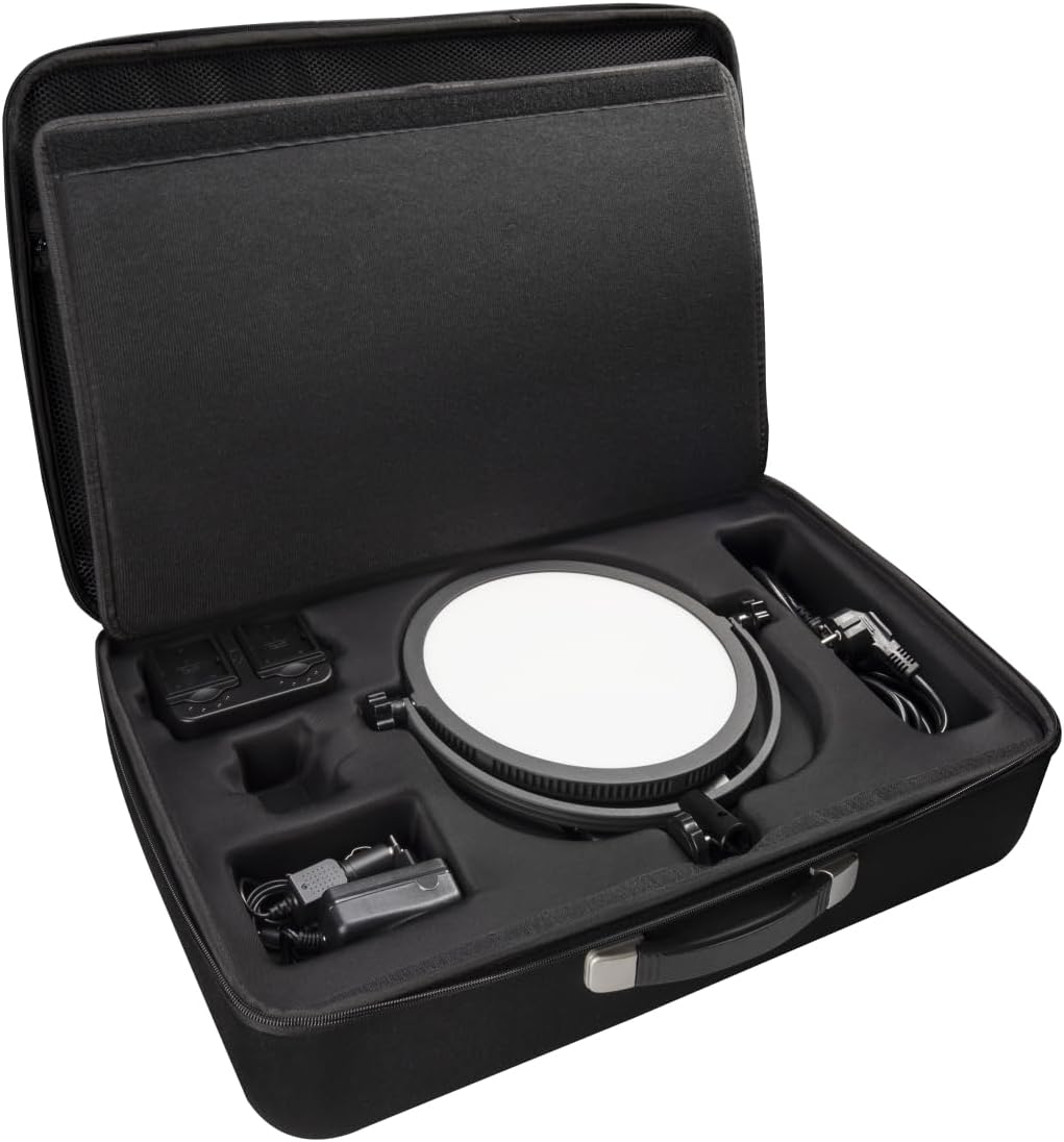 Walimex Pro LED Round 300 verlichtingsset met statief (300 LED, 5600K daglicht, traploos dimbaar)