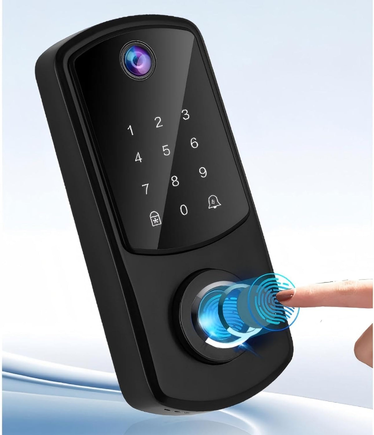 Smart Vingerafdruk WiFi Deurslot met Camera Capture en Unlock, Keyless Entry Deurslot met Deurbel Functie
