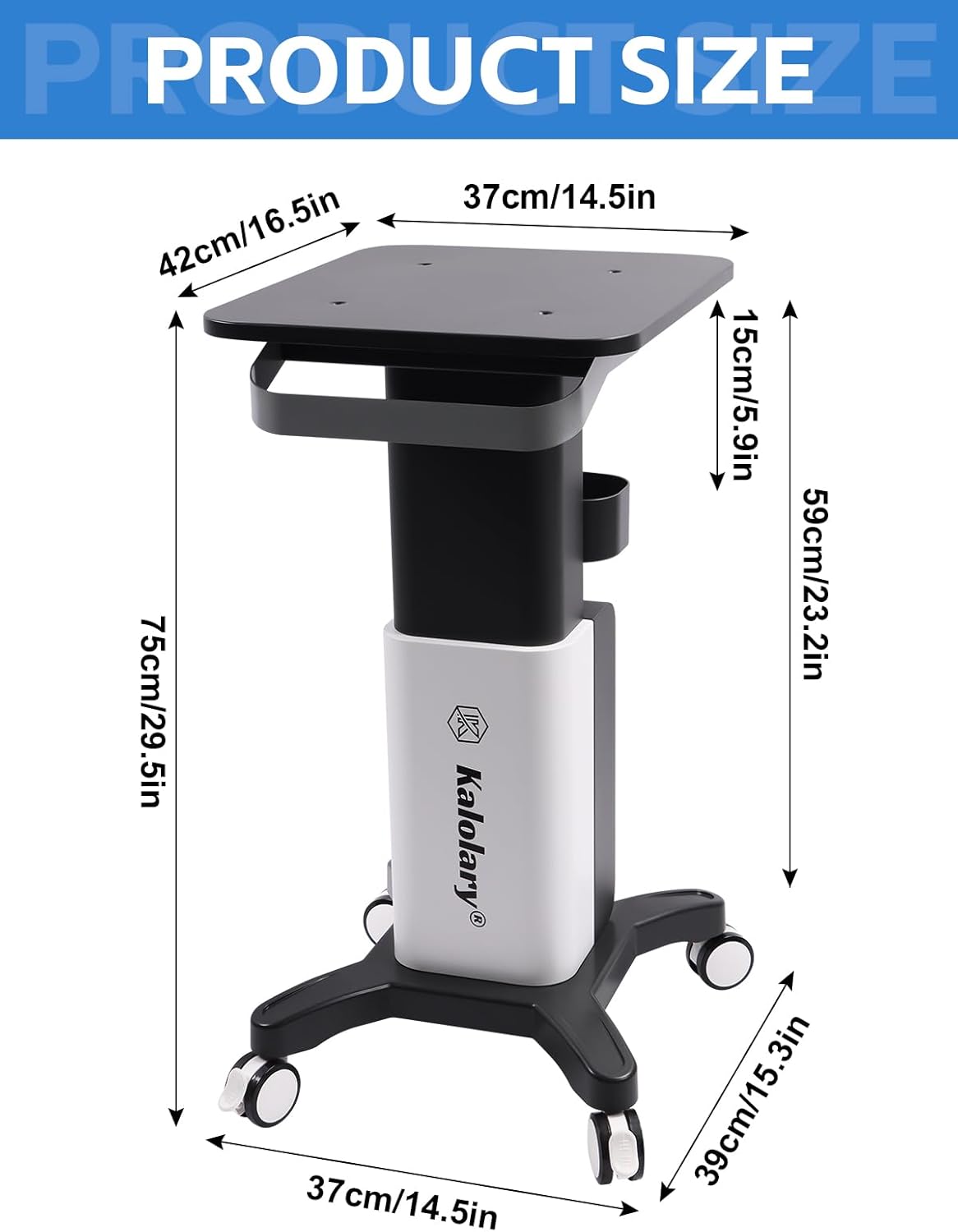 Schoonheidssalon Trolley – Salontrolley – Beauty Trolley – Rolkar – Servicekar – 75 Cm Hoog Met Lade – 360° Zwenkwielen Met Rem