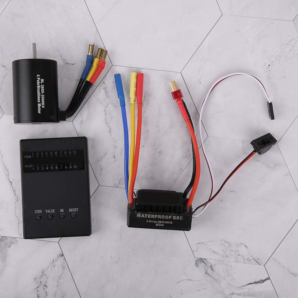 RC Motor – Brushless Motor – RC Auto Motor – RC Voertuigmotor – ESC Combo Set – 4-polige 3500KV Motor – CNC Aluminium Radiator
