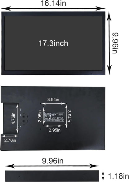 VSDISPLAY 17.3 duim 1920x1080 FHD Draagbare Reclame TFT LCD Monitor, USB Video Port, Ondersteuning Autoplay, Auto Helderheid Aanpassing