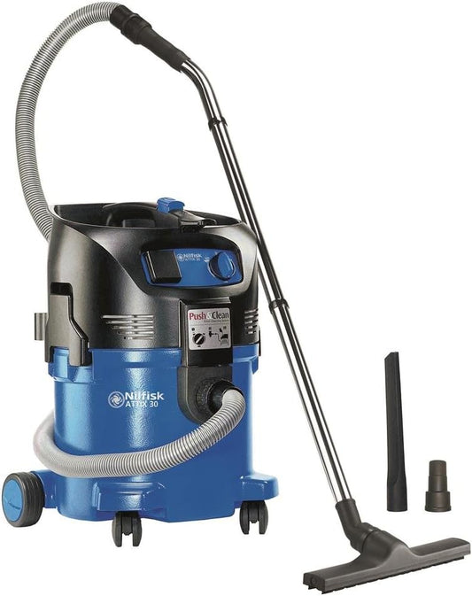 Nilfisk Industriële stofzuiger ATTIX 30-21 PC (industriële stofzuiger 1500 W, kabel 7,5 m, reservoir 30 l, Push & Clean) 107407544, blauw