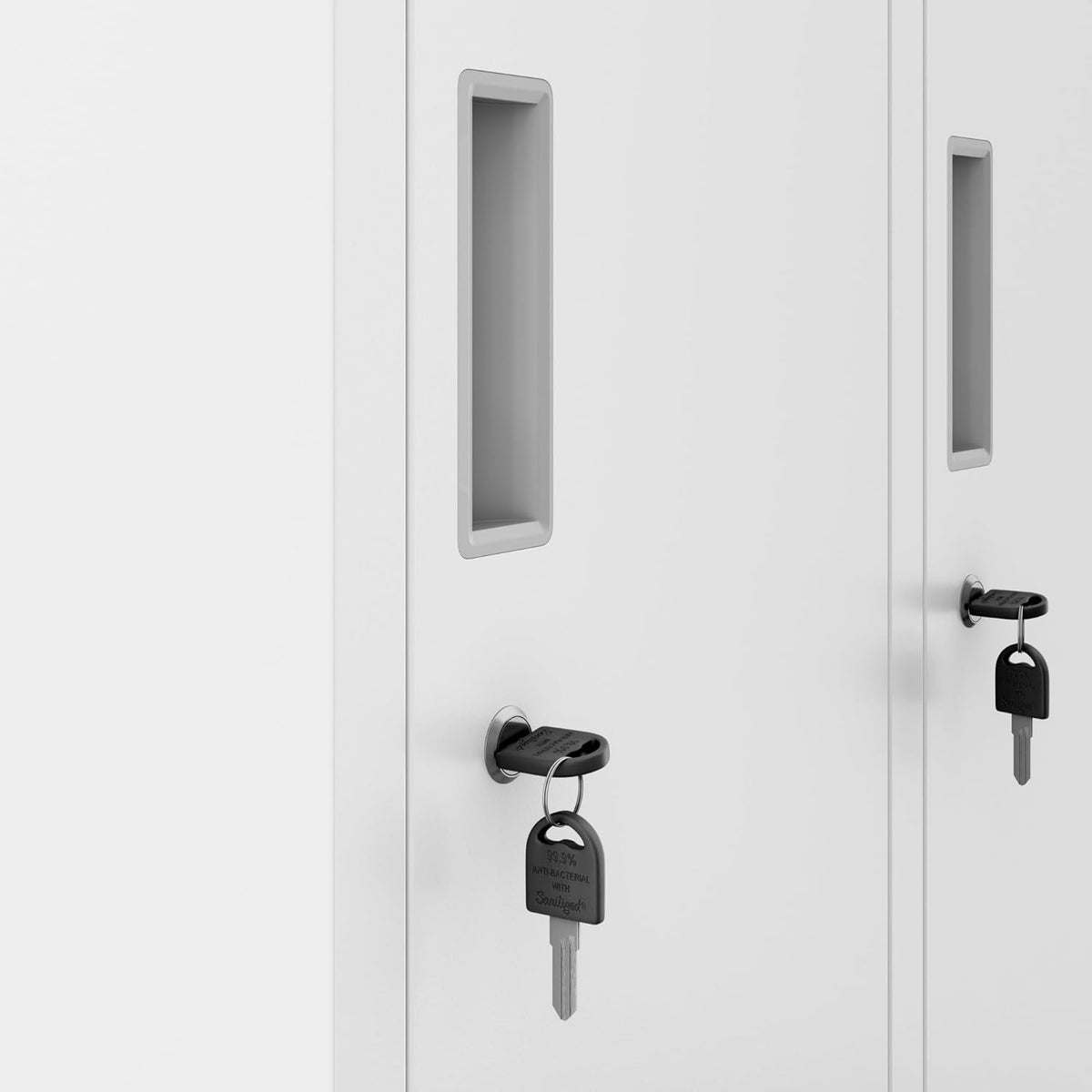 Jan Nowak metalen locker met 4 afzonderlijke vakken afsluitbare spindkast voor personeelsruimte en kleedruimte met hangstang ventilatie en etikethouders professionele lockerkast 172 x 56 x 45 cm - QUORE