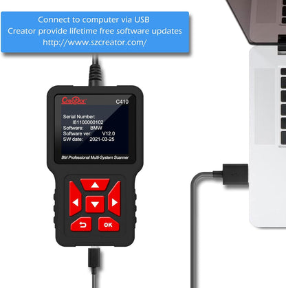 OBD2 Scanner – Autodiagnose Tool – Foutcode Lezer – Diagnoseapparaat – Scan Tool – Live Data Weergave – Gratis Software Updates