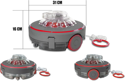 MAUK® Zwembad vloerreiniging robotstofzuiger | Li-Ion accu zwembadzuiger | 200 m² rond en draadloos | DAS! Origineel met ruimtestickerset
