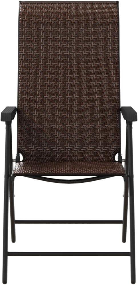 Folding Garden Chairs Set of 8 Brown Synthetic Rattan, Garden Chair, Outdoor Patio Chairs, Patio Chairs - 3270611 - QUORE