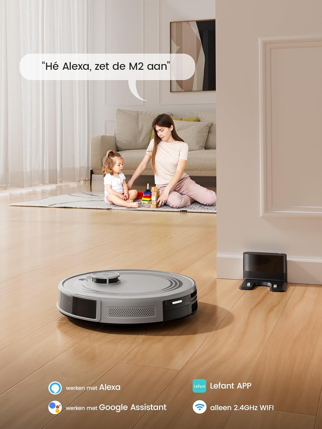 Robotstofzuiger – Stofzuigrobot – Automa­tische Stofzuiger – Slimme Reinigingsrobot – Laser Navigatie – 6000 Pa Zuigkracht – 240 Min Batterijduur