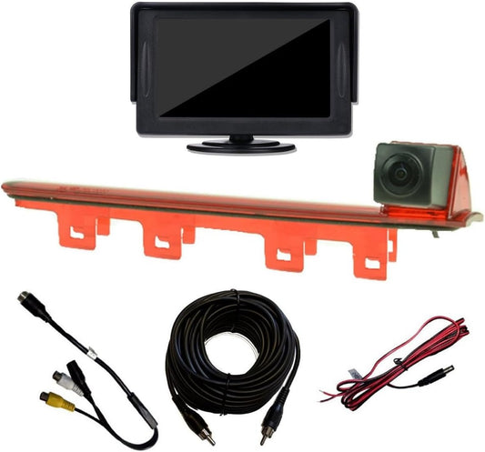 Dolfijn Automotive Remlicht Omkeren Achteruitrijcamera Kit met 4.3 Inch Dash Board Monitor Voor VW Transporter T5 / T6 Van Met Dubbele Deuren