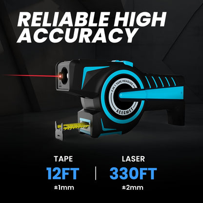 DTX10 3-in-1 digitale meetlint, 100 m oplaadbare lasermeetlint met automatische vergrendeling, directe digitale uitlezing, verlengde laserlijn en incrementele meting, vervangbaar meetlint