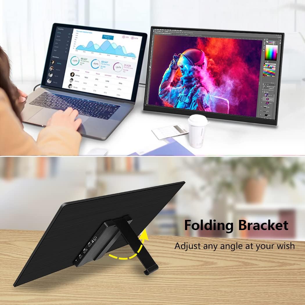 4k Portable Monitor, 14 Inch Portable Screen, USB C, 10 Bit Adobe 95% HDR Game Display with USB C/HDMI/Mini DP Compatible with Game Console/PC/Surface - QUORE