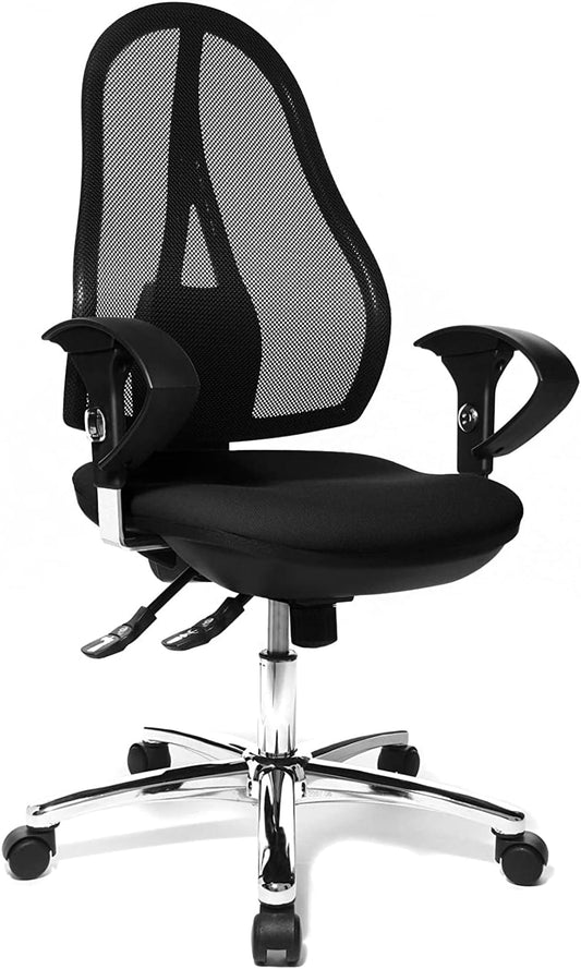 Topstar Open Point SY Deluxe Ergonomische Draaistoel Incl. Armleuningen, Stof, Zwart, Een Maat