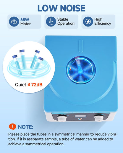 YUCHENGTECH Laboratorium Tafelcentrifuge Lage Snelheid met Digital LCD-scherm 4000 rpm Rotor 6x15ml Timer 0-99 min 1878xg Afmetingen voor Buizen 5/7/10ml